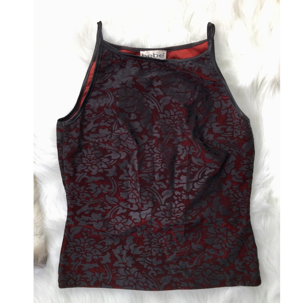 Bebe 90s Vintage Style Floral Spaghetti Straps Top